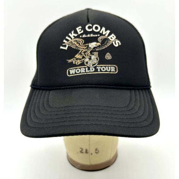 Luke Combs World Tour Hat Cap Snap Back Adjustable Men Black 2023 Country Music - Picture 3 of 11